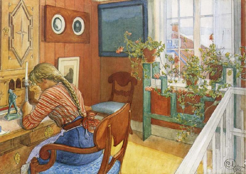 Carl Larsson Writing Letters France oil painting art